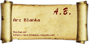 Arz Blanka névjegykártya