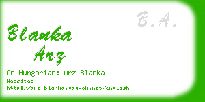 blanka arz business card